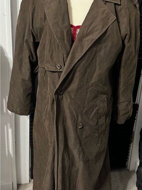 Vintage Brown Trench Coat - Classic Long Overcoat